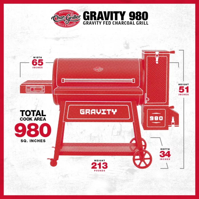 Char-Griller 980 Gravity Fed Charcoal Grill