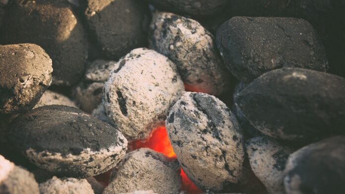 Charcoal Briquettes Burning