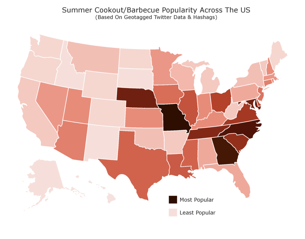 2022 Summer Cookout Popularity Map
