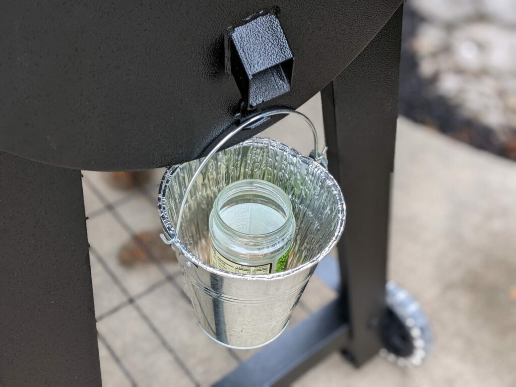 Jar in Pit Boss Lexington Grease Pail