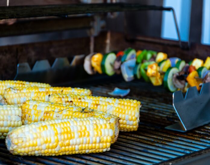 Corn and Kabobs on a Gas Grill