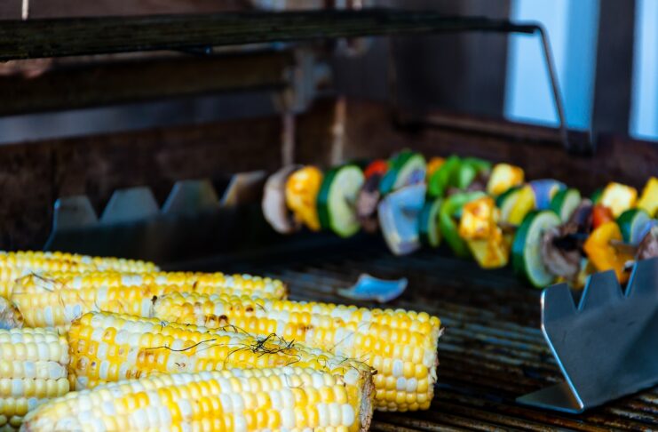 Corn and Kabobs on a Gas Grill
