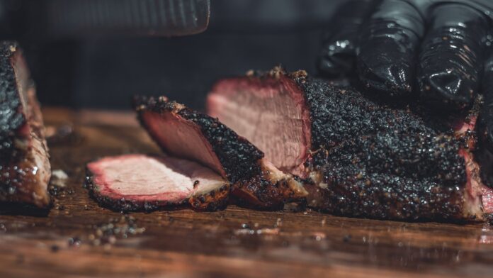 Sliced Beef on a Cutting Board