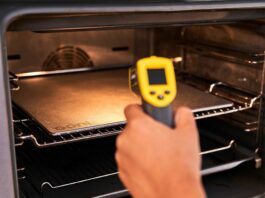 Checking the Temperature on an Ooni Pizza Steel in the Oven