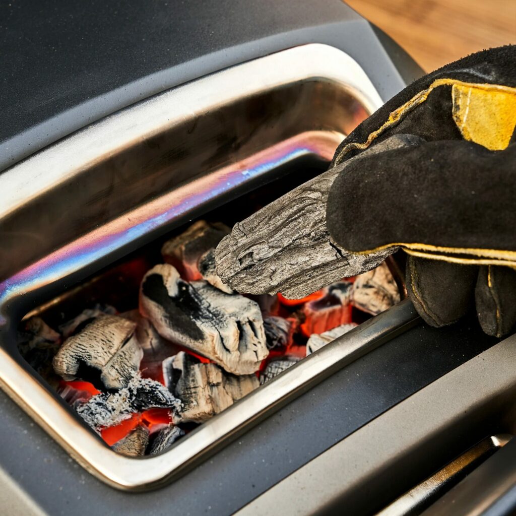 Charcoal in an Ooni Karu 12G Pizza Oven