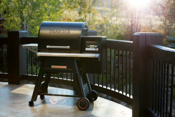 Traeger Timberline Gen 1 in Front of Fence