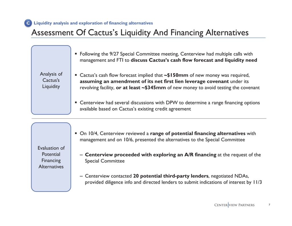 Weber Liquidity Assessment