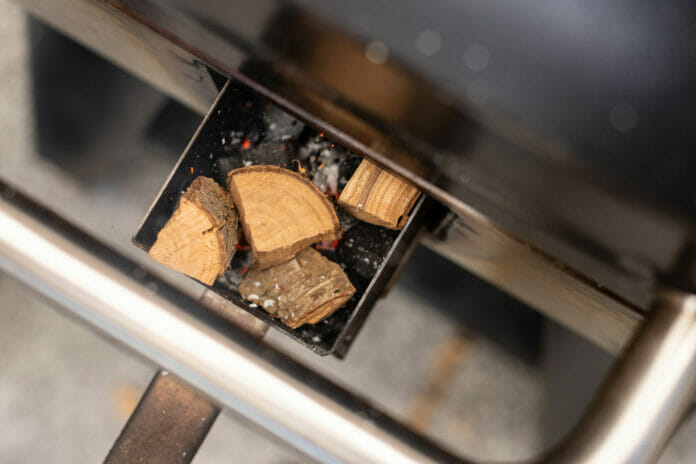 Camp Chef Wood Chunks in a Woodwind Pro Smoke Box