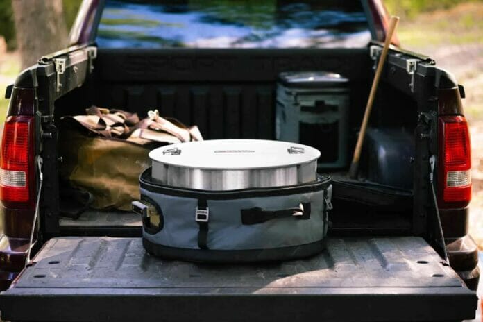 Breeo Y Series with Lid on a Truck Tailgate