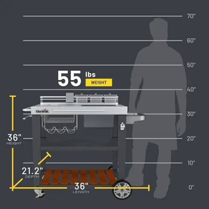 Char-Broil Entertainer Deluxe Cart Size