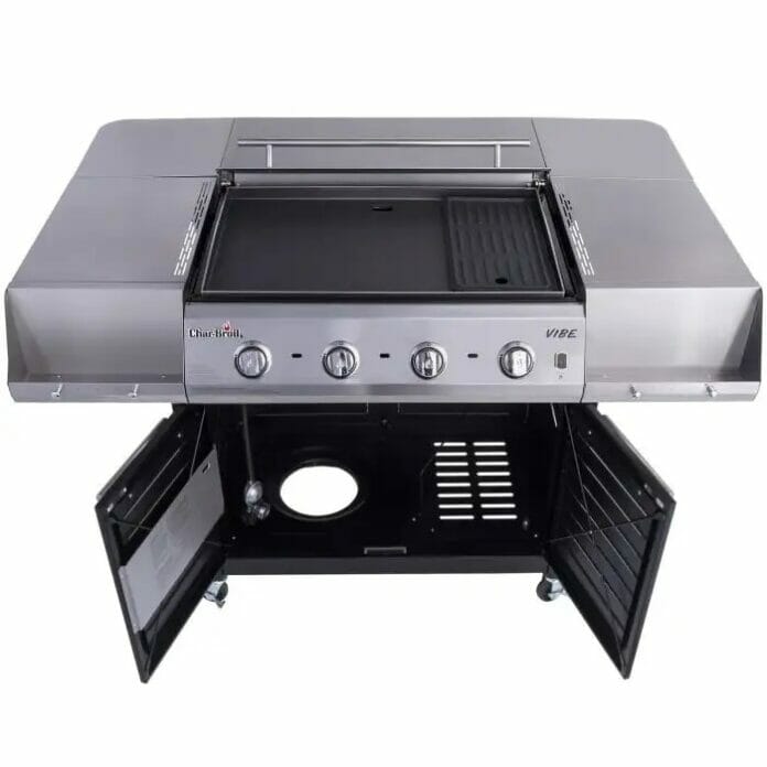 Char-Broil Vibe Griddle With Back Shelf Up