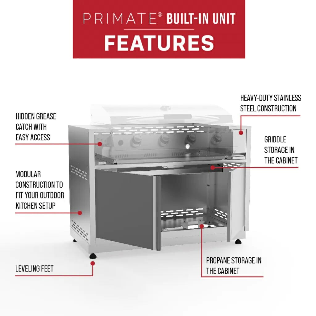 Grilla Grills Primate Gas Grill Built-in Cabinet Features