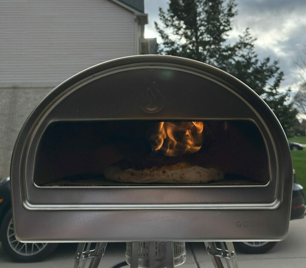 Pizza Cooking in a Gozney Roccbox Pizza Oven
