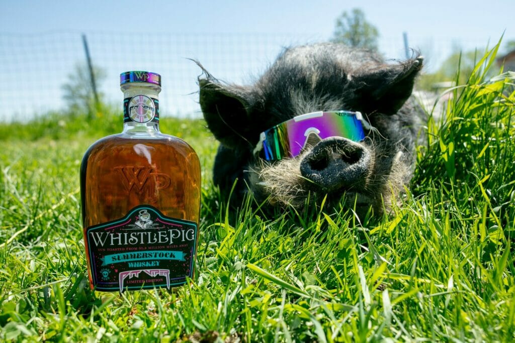 WhistlePig SummerStock Whiskey, Mascot Mortimer Jr in Glasses