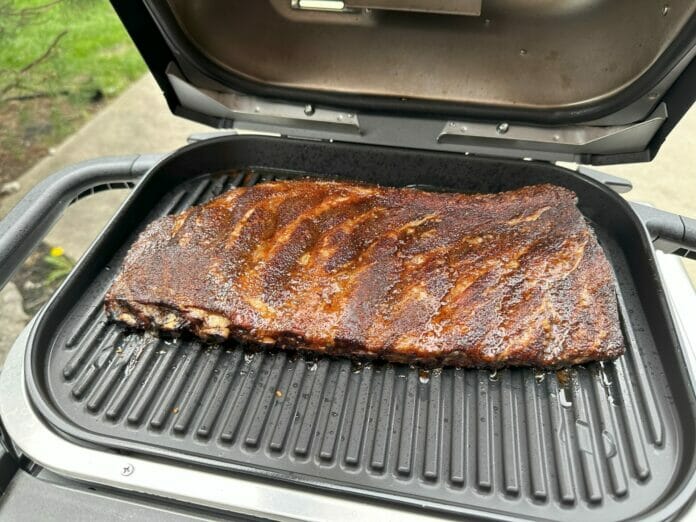 Ribs Cooking on a Ninja Woodfire Grill