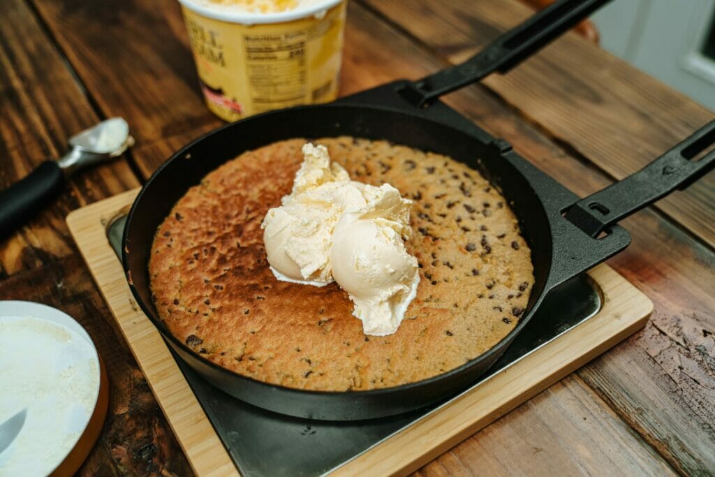 Dessert in a Solo Stove Pi Cast Iron Pan