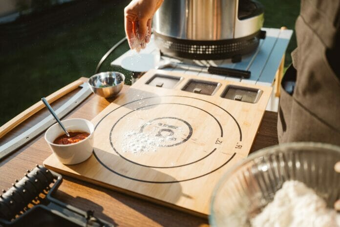 Solo Stove Pi Prep Board Being Used