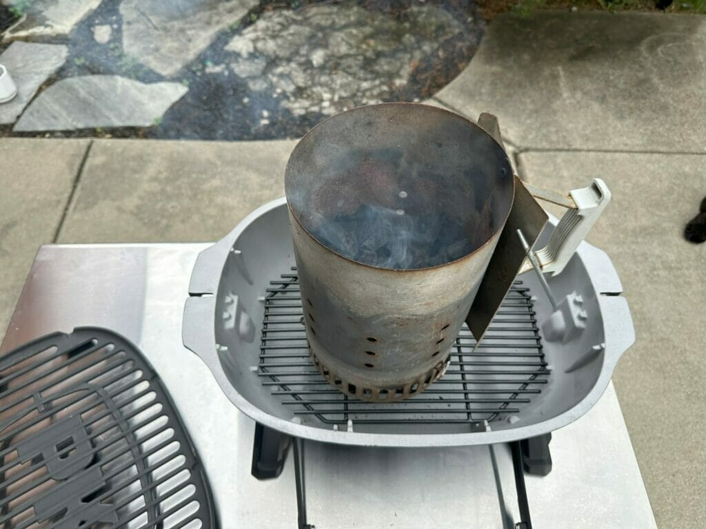 Standard Sized Charcoal Chimney in a PK Grill PKGO