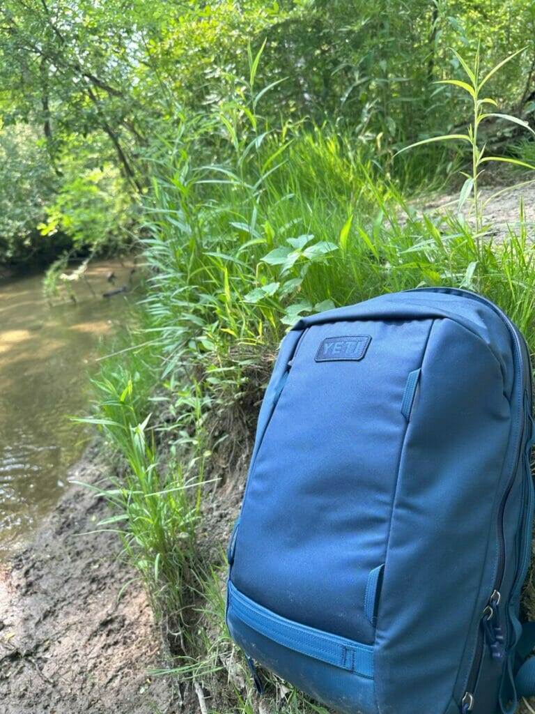Yeti Crossroads Backpack by a River