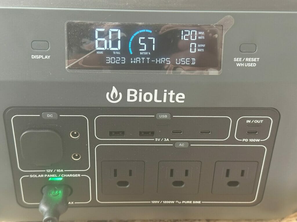 BioLite BaseCharge 1500 Ports and Display