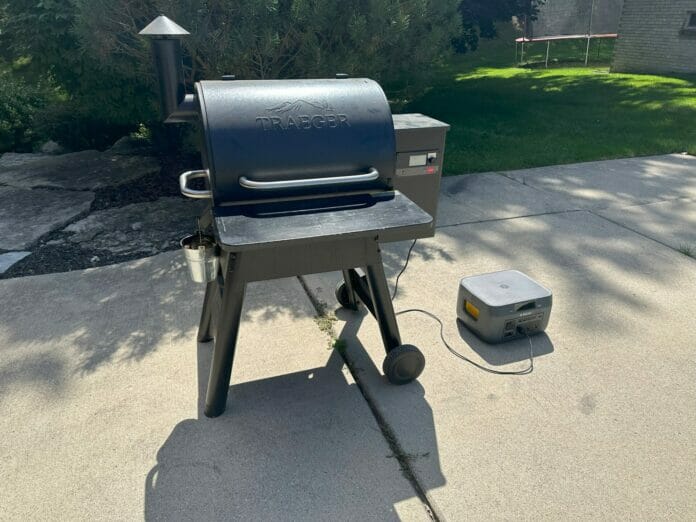 BioLite BaseCharge 1500 Powering a Traeger Pellet Grill