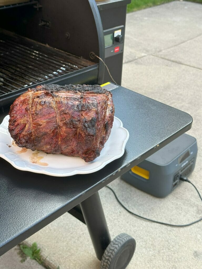 Ribeye Roast Resting on a Traeger Pro 575