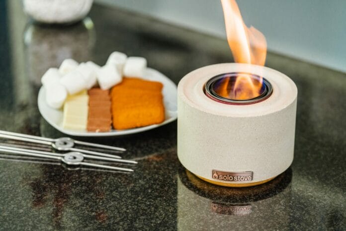 Solo Stove Cinder Tabletop Bowl with S'mores Ingredients