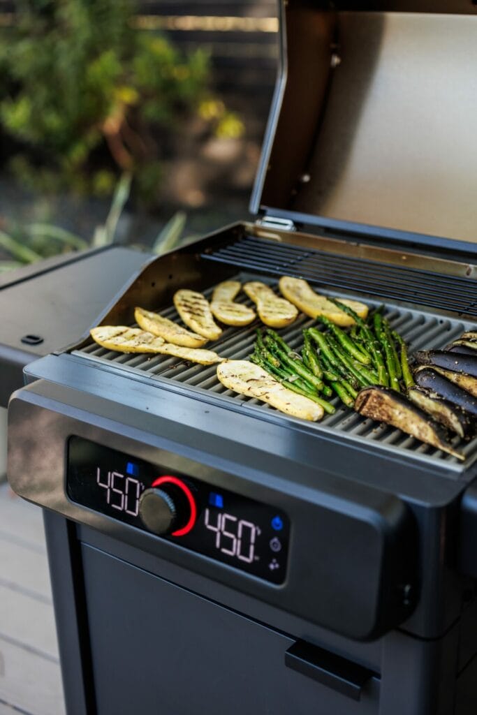 Vegetables Cooking on the Current Electric Grill