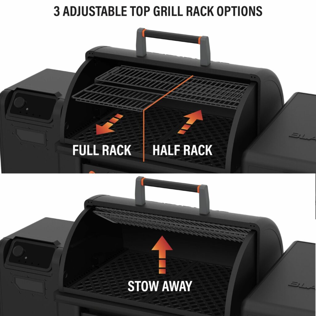 Blackstone Griddle and Pellet Grill Combo Top Rack Design