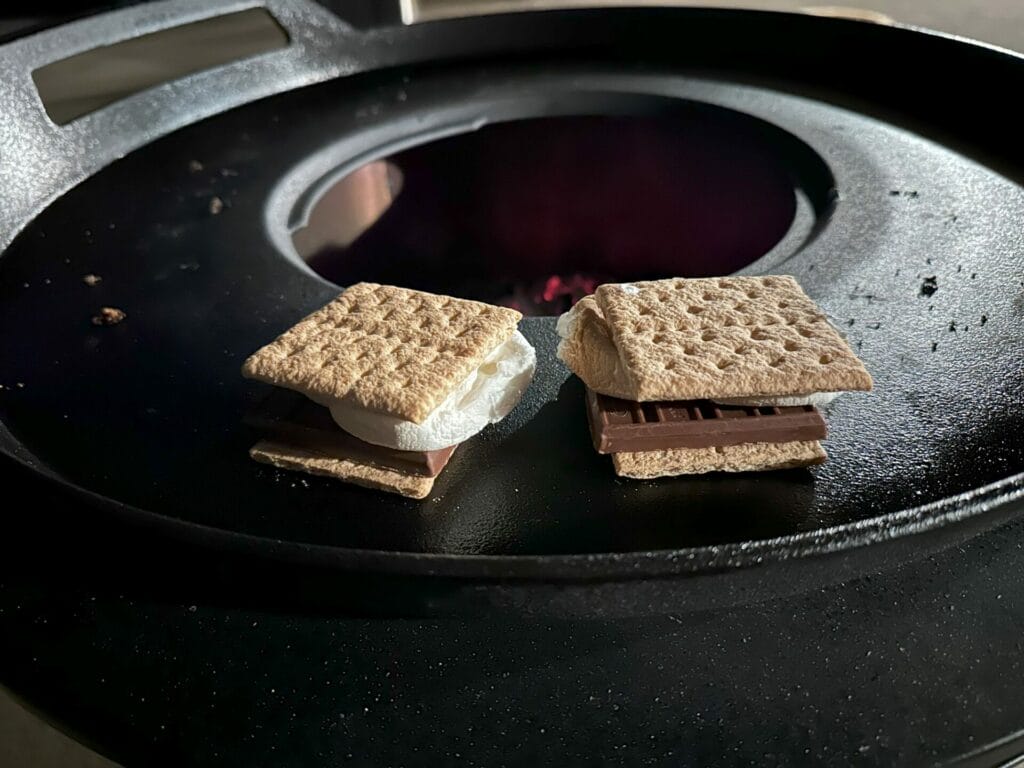 Cooking S'mores on a TIKI Fire Pit Griddle