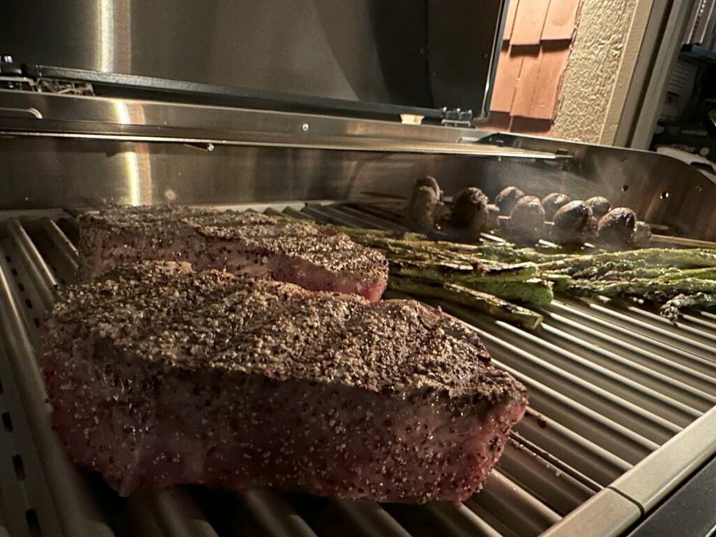 Current Backyard Electric Grill Searing Steaks