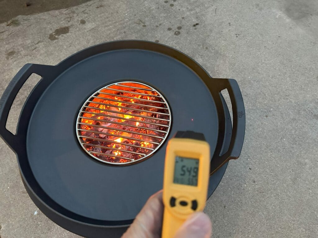 TIKI Fire Pit - Checking Griddle Surface Temps