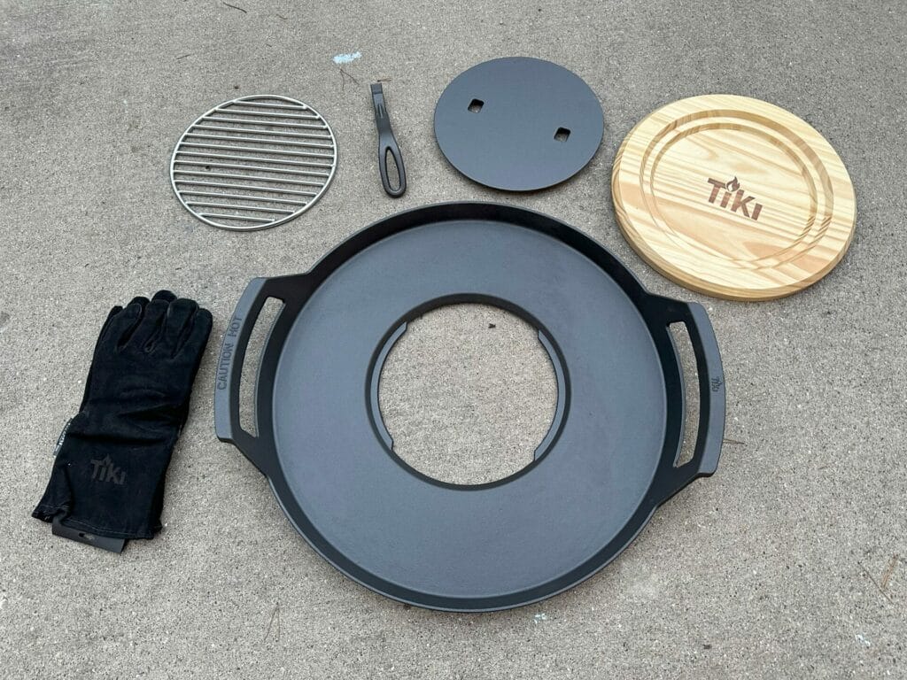 TIKI Fire Pit Griddle Box Contents