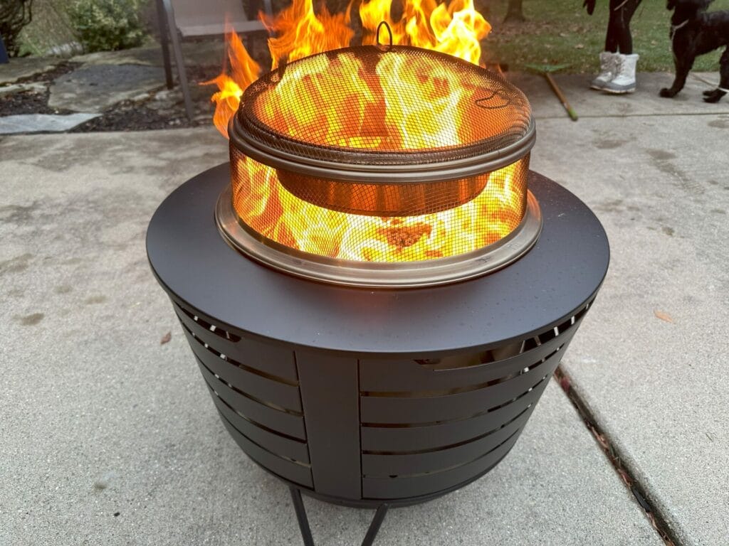 TIKI Patio Fire Pit with Screen and Heat Deflector