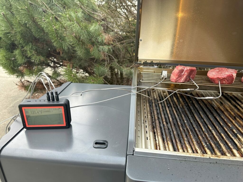 FireBoard 2 Wireless Thermomemer Cooking Filet on a Grill