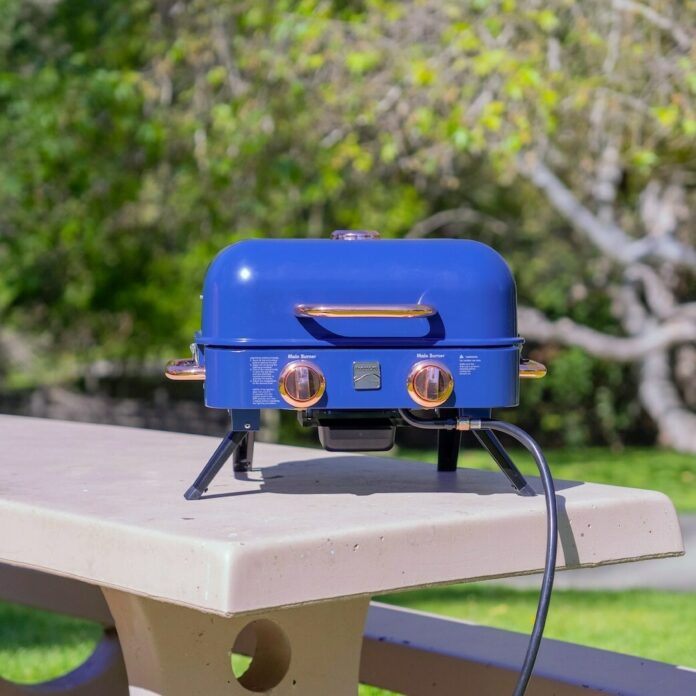 Permasteel Kenmore 2-Burner Portable Tabletop Retro Gas Grill