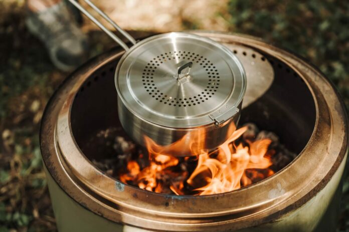 Solo Stove Popcorn Maker Over a Fire