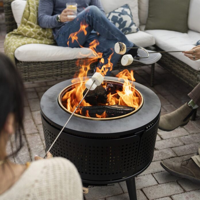 TIKI Brand Celebration Fire Pit Roasting Marshmallows