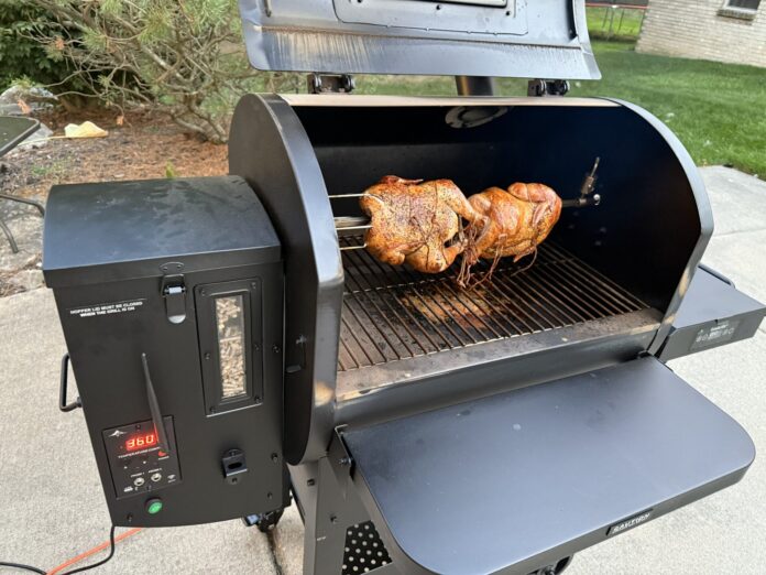 GMG Pellet Grill Rotisserie Chicken GMG Pellet Grill Rotisserie Chicken