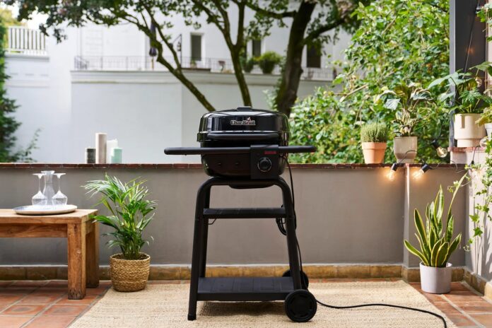 Charbroil Patio Bistro E2Coal Grill on a Patio