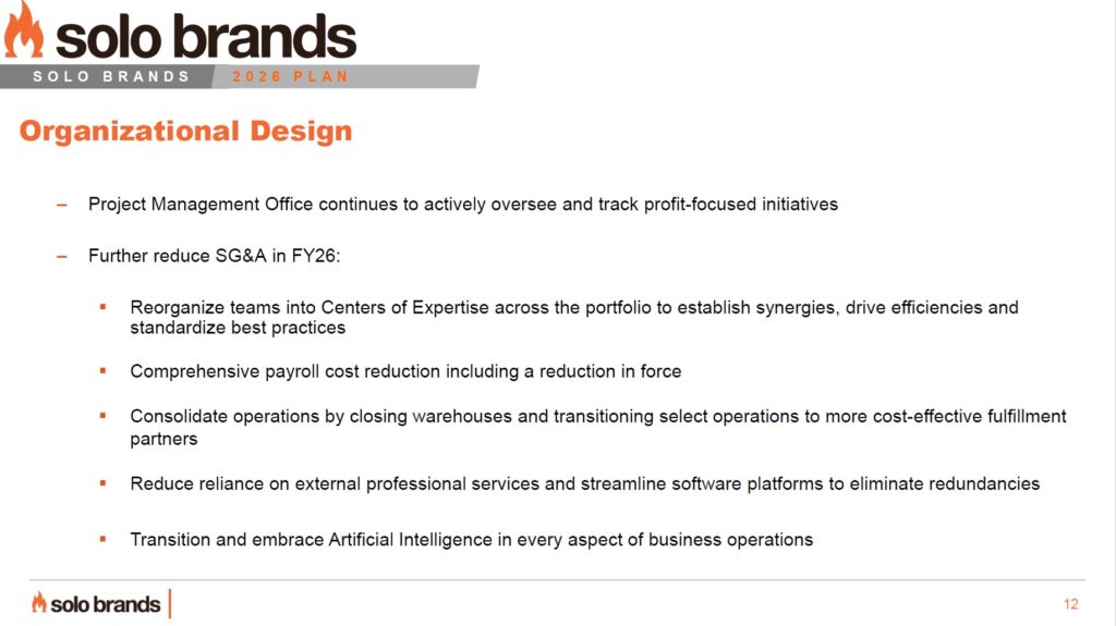 Solo Brands 2026 Organizational Design