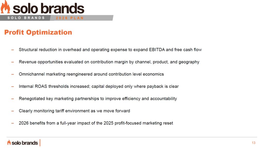 Solo Brands 2026 Profit Optimization