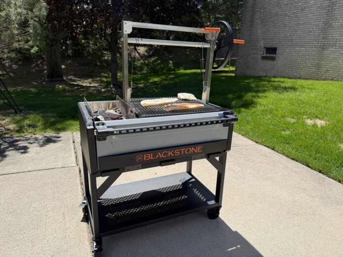 Blackstone Bronco Santa Maria Grill Cooking Fish