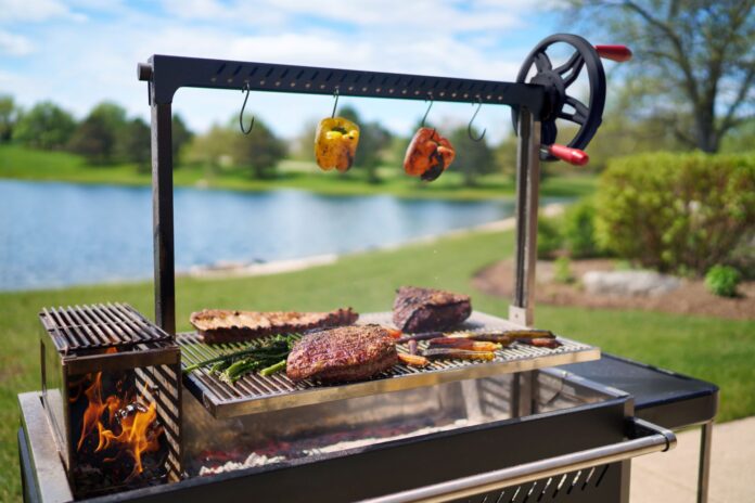 Weber Santa Maria Grill Cooking Food