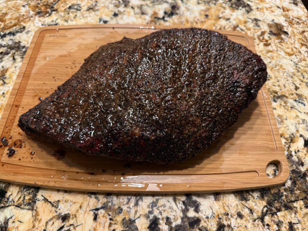 Brisket Flat Cooked on an OKJ's Tahoma