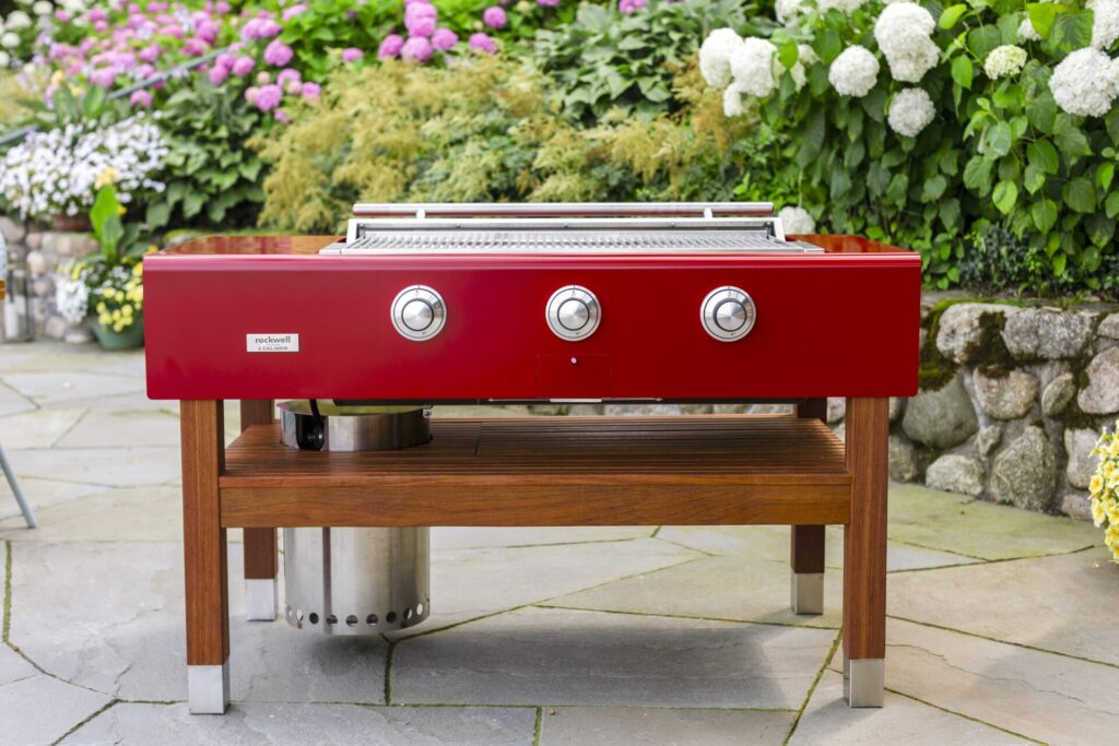 True Caliber David Rockwell Freestanding Grill - Lid Open