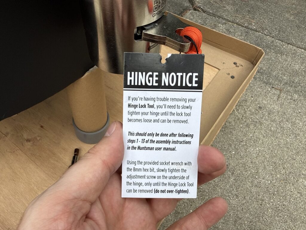 Spider Grills Huntsman Pin Warning